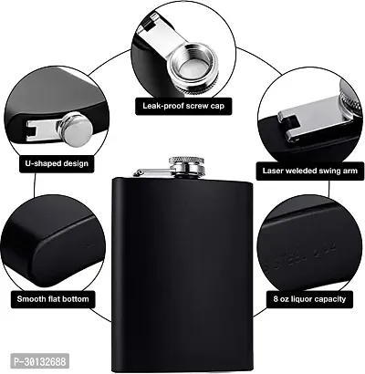 Black Hip Flask Stainless Steel Leak Proof Portable Bottle Hip Flask 500 ml-thumb3