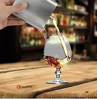 Flask Matallic Sliver Beverage Holder Steel Hip Flask 207 ml-thumb3