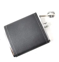 Leather Wrapped Stainless Steel Hip Flask Stainless Steel Hip Flask 236 ml-thumb2