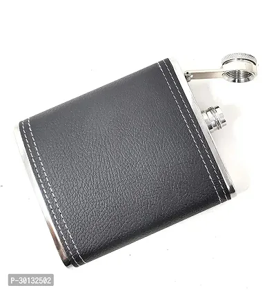 Leather Wrapped Stainless Steel Hip Flask Stainless Steel Hip Flask 236 ml-thumb3