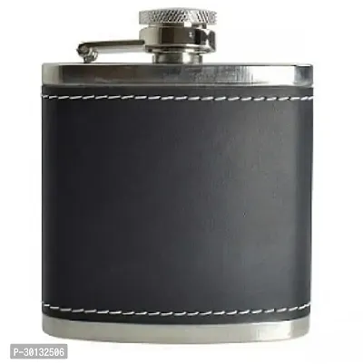 Stainless Steel Black Leatherite Mini Pocket Hip Flask Stainless Steel Hip Flask 90 ml