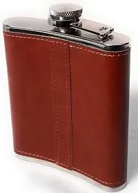 Stainless Steel Leather Hip Flask 207 ml-thumb3