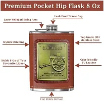 Stainless Steel Leather Hip Flask 236 ml-thumb2