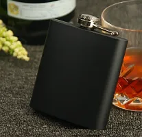 Black Hip Flask 207ml Pocket Size 207 ml-thumb2