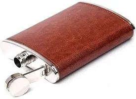 Stainless Steel Leather Hip Flask 207 ml-thumb2