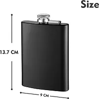 Matt Finish Pocket Black Leak Proof 8 Oz Stainless Steel Hip Flask 230 ml-thumb1