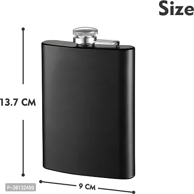 Matt Finish Pocket Black Leak Proof 8 Oz Stainless Steel Hip Flask 230 ml-thumb2