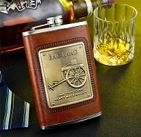 Brown Hip Flask Stainless Steel Hip Flask 236 ml-thumb1