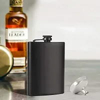 Black Hip Flask 207ml Pocket Size 207 ml-thumb3