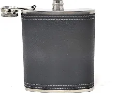 Leather Wrapped Stainless Steel Hip Flask Stainless Steel Hip Flask 236 ml-thumb1