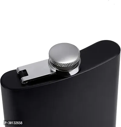 Black Hip Flask 207ml Pocket Size 207 ml-thumb2