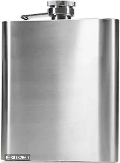 Flask Matallic Sliver Beverage Holder Steel Hip Flask 207 ml