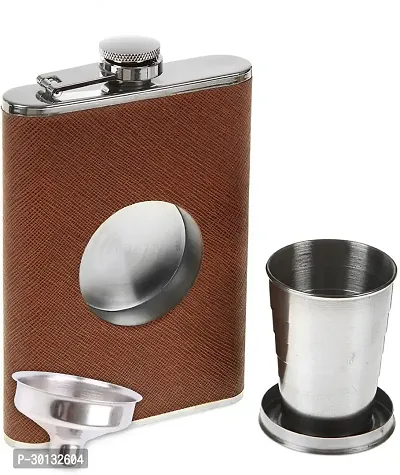 Stainless Steel Leather Hip Flask 236 ml