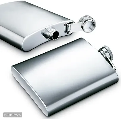 Pack of 2 Stainless Steel Hip Flask Alcoholic Container Steel Flask Hip Flask 210 ml