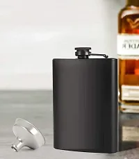 Pocket Size Black Shine Stainless Steel Hip Flask 207 ml-thumb4