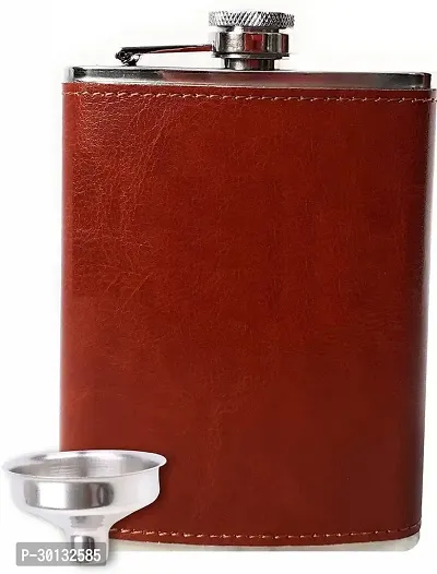 Stainless Steel Leather Hip Flask 207 ml