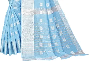 Stylish Blue Art Silk Self Design Saree with Blouse piece For Women-thumb2