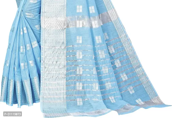 Stylish Blue Art Silk Self Design Saree with Blouse piece For Women-thumb3