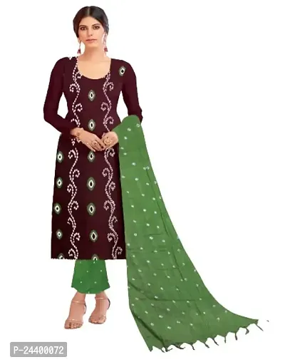 Aptivus Women's Printed Georgette Lightweight Festival Wear Unstitched Kurti Dress Material (A_C_4698_Brown  Green)-thumb0