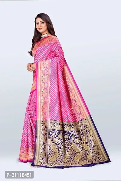 Beautiful Art Silk Jacquard Women Saree with Blouse piece