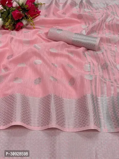 Stylish Art Silk Pink Printed Saree with Blouse Piece For Women