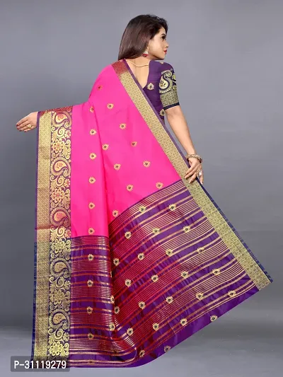 Stylish Pink Georgette Checked Saree with Blouse piece For Women-thumb2