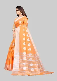 Stylish Orange Art Silk Woven Design Saree with Blouse piece For Women-thumb2