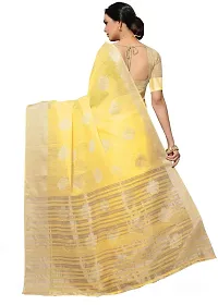 Stylish Yellow Art Silk Woven Design Saree with Blouse piece For Women-thumb1