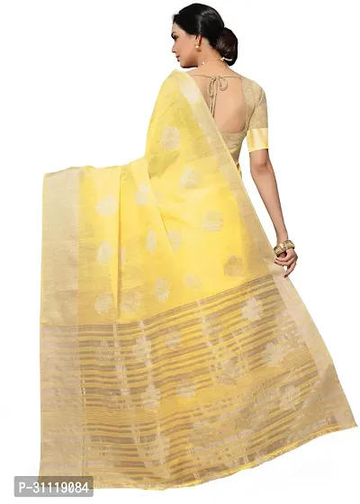 Stylish Yellow Art Silk Woven Design Saree with Blouse piece For Women-thumb2