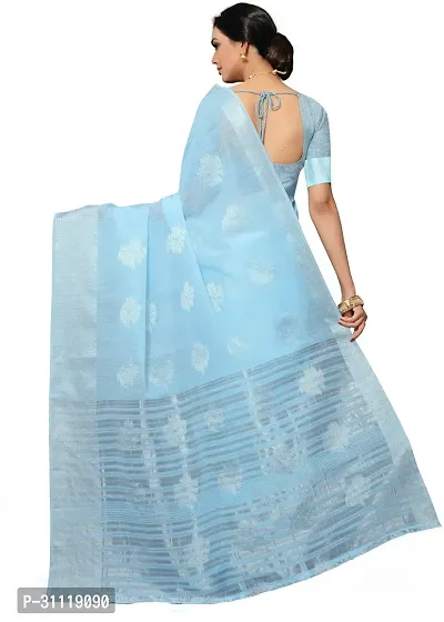 Stylish Blue Art Silk Woven Design Saree with Blouse piece For Women-thumb2