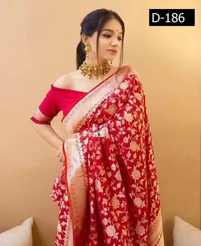 Hot Selling Silk Blend Saree with Blouse piece 