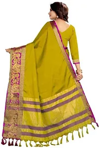 Stylish Yellow Art Silk Woven Design Saree with Blouse piece For Women-thumb1