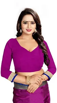 Stylish Purple Art Silk Woven Design Saree with Blouse piece For Women-thumb2