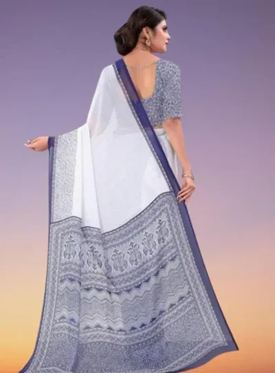 Beautiful Georgette Woven Design Saree with Blouse piece For Women