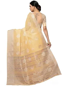 Stylish Yellow Art Silk Woven Design Saree with Blouse piece For Women-thumb1