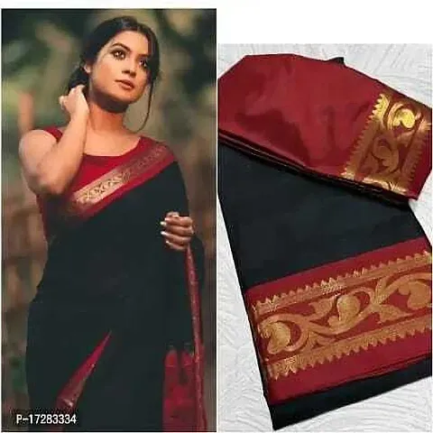 Trending Cotton Silk Saree with Blouse piece 