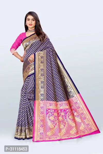 Beautiful Art Silk Jacquard Women Saree with Blouse piece