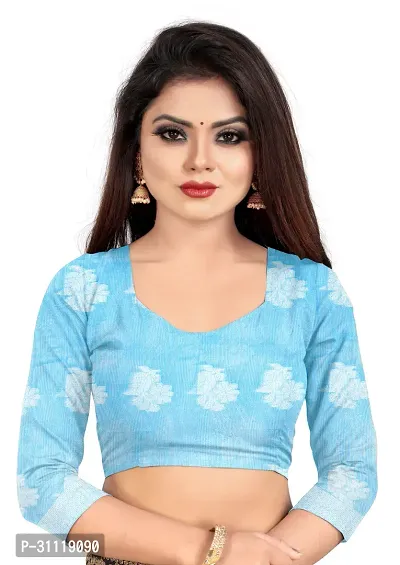 Stylish Blue Art Silk Woven Design Saree with Blouse piece For Women-thumb3