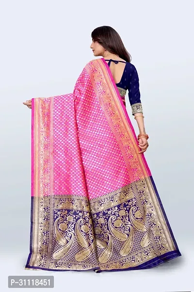 Beautiful Art Silk Jacquard Women Saree with Blouse piece-thumb2