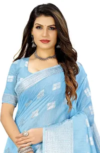 Stylish Blue Art Silk Self Design Saree with Blouse piece For Women-thumb1