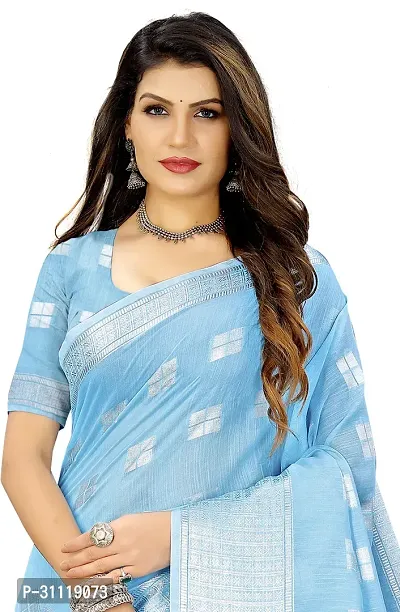 Stylish Blue Art Silk Self Design Saree with Blouse piece For Women-thumb2