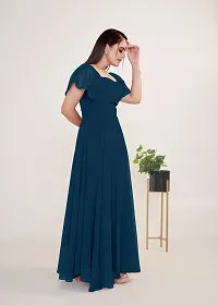 Stylist Georgette Solid Gowns For Women-thumb3