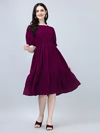 Stylish Rayon Solid Dress For Women-thumb1