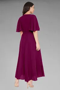 Elegant Purple Dyed Georgette Stitched Gown For Women-thumb1