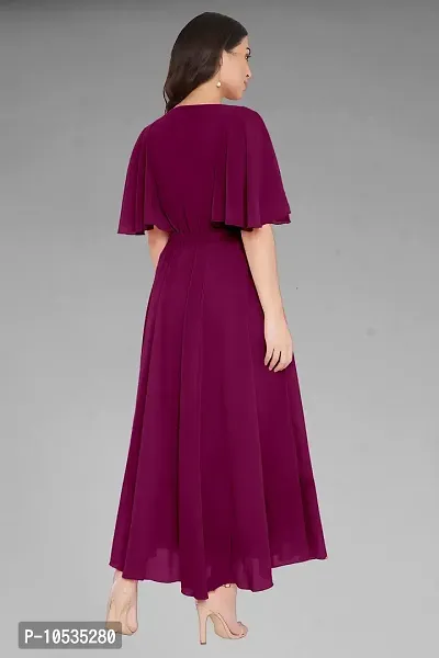 Elegant Purple Dyed Georgette Stitched Gown For Women-thumb2