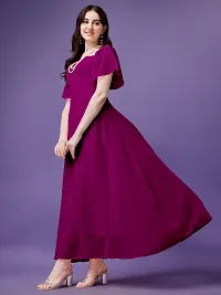 Stylist Georgette Solid Gowns For Women-thumb3