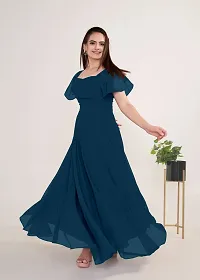 Stylist Georgette Solid Gowns For Women-thumb1