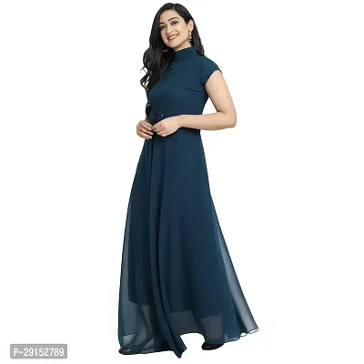 Stylist Georgette Solid Gowns For Women-thumb3