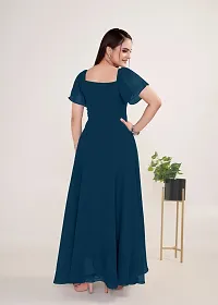 Stylist Georgette Solid Gowns For Women-thumb2