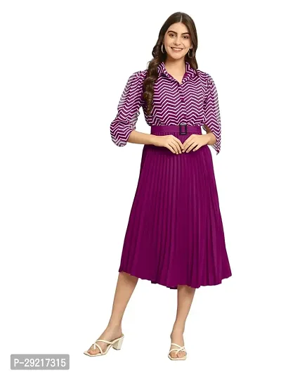 Stylish Georgette Solid A-Line Dress For Women